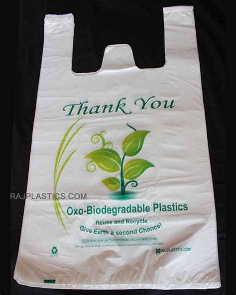 Medium Size White Oxo Biodegradable Plastic Shopping Bags Packed 1000