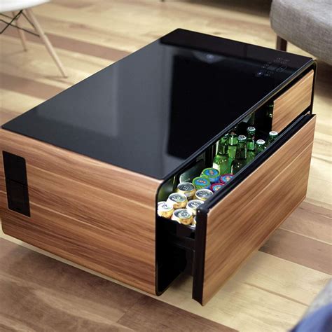 Can hold up to 68 cans of choice drinks party hub: Smart Coffee Table With Fridge - Idalias Salon