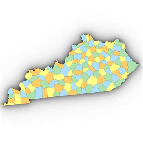 Kentucky Political Map 3d Model