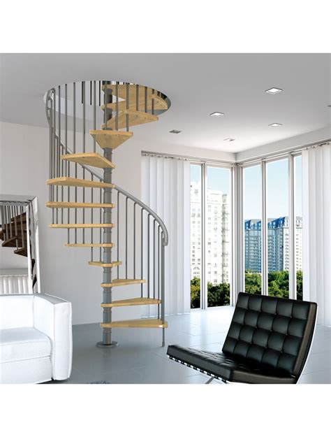 Gamia Wood Spiral Staircase 1400mm Diameter Silver
