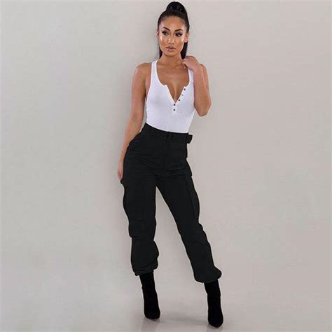 Buy Women Overalls Pants Army Military Combat Style Cargo Trousers Long Sports Pants Joggers At