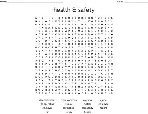 Health And Safety Word Search Printables