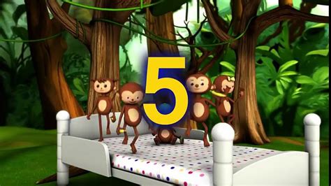 Cinco Monitos Saltaban En La Cama Canciones Infantiles Hd 3d Vídeo