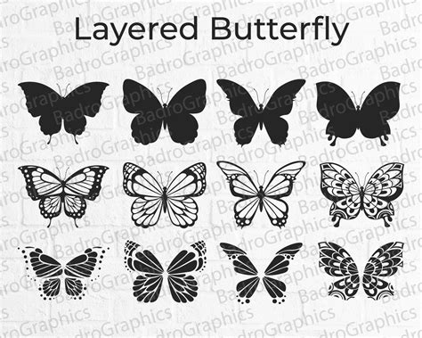 04 Layered Butterfly Svg Butterfly Svg Butterfly Svg File Etsy Canada
