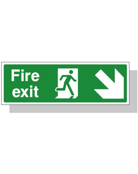 Fire Exit Sign Down Right Direction Fire Supplies Online