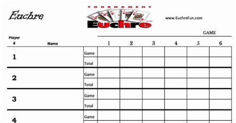 Progressive Card Game 500 Score Sheets