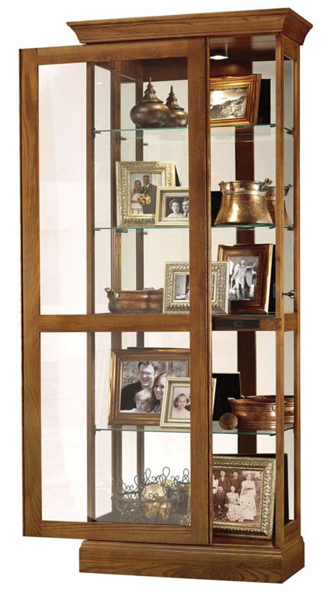 Choose wood and stain for this beauty made in amish country. Four Glass Shelf Display Oak Curio Cabinet 680478 Howard ...
