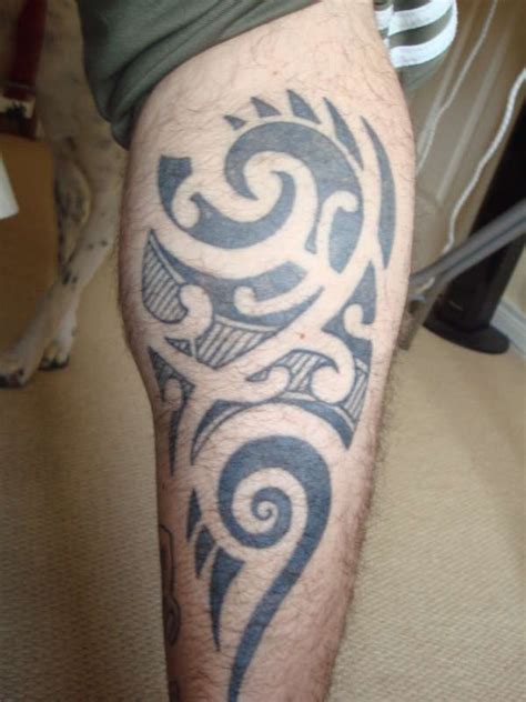 This can also be looked at as a leg tattoo because it is huge, so you will have to sit for several hours while getting it. 15 Unique Tribal Calf Tattoos