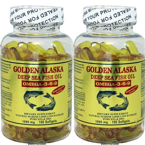 2 X Gold Vitamin Golden Alaska Deep Sea Fish Oil Omega 3 6 9 1000 Mg