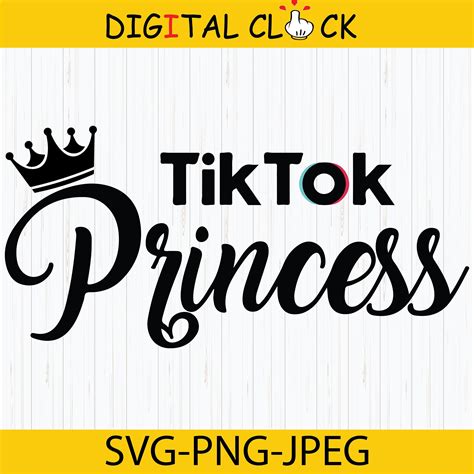 Tiktok Princess Svg Png  Vector Tik Tok Svg File For Etsy