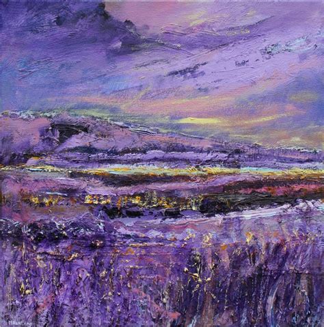 Landscape In Purple 2018 Original Oil Painting On Canvas H40xw40cm