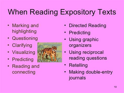 Prove your central idea by showing how it is supported in the text. Expository Texts