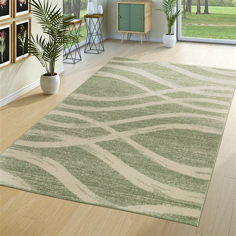 Moderne teppiche gibt es in allen formen und größen mit den schönsten farbkombinationen, die sie sich nur vorstellen können. Teppich Modern Wohnzimmer Kurzflor Wellen Design ...