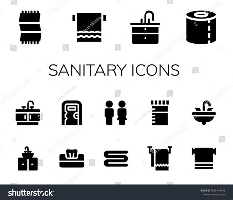 Sanitary Icon Set 14 Filled Sanitary Stock Vector Royalty Free
