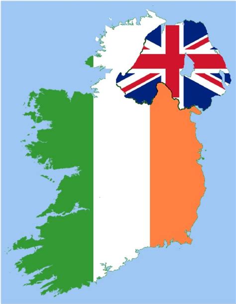 British Flag On The Top Right Showing Northern Ireland Which Is Part Of