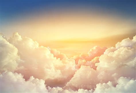 Paradise Sky Background With Large Clouds Stock Photo Download Image