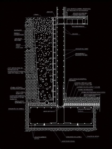 Concrete Retaining Wall Dwg Detail For Autocad • Designs Cad