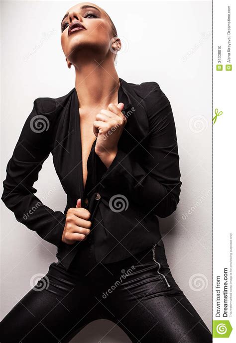 Beautiful Woman Pose In Studio Vogue Style Photo Stock Photo Image