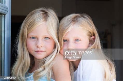 Blond Twin Girls Portrait Photo Getty Images