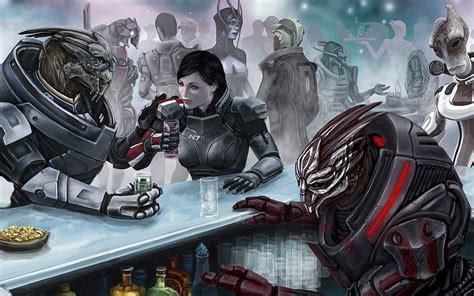 Bar In The Sky Femshep Game Garrus Vakarian Mass Effect Normandy Hd Wallpaper Pxfuel