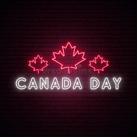 Happy Canada Day Neon Signboard Vector Illustratie Illustration Of Club Viering 186844142