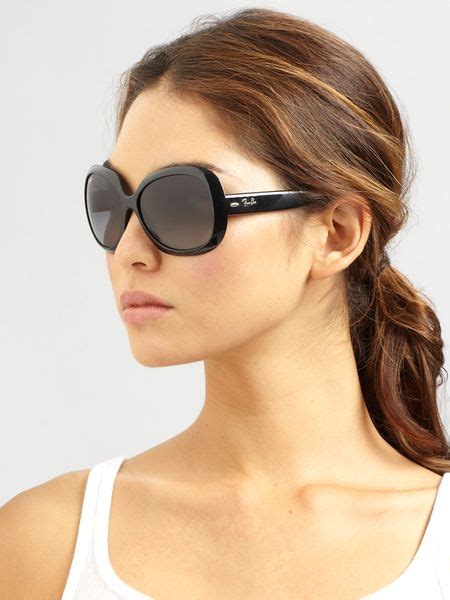 Ray Ban Vintage Oversized Round Jackie Ohh Sunglasses In Black Lyst