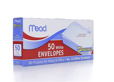 Mead Plain White Self Seal Business 10 Envelopes 50 Pack
