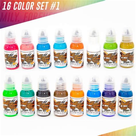 World Famous Ink 16 Color Ink Set 1 Maple Tattoo Supply