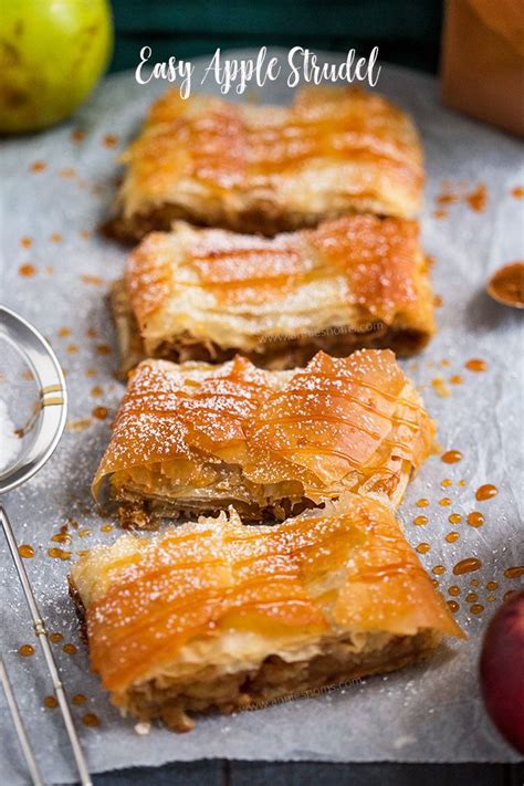 Thin layers of crunchy filo pastry hide a filling of spiced chickpeas with potatoes in this easy, vegetarian recipe. Easy Apple Strudel | Recipe | Apple strudel, Phylo pastry ...