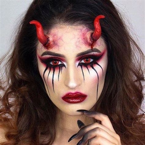 Maquillaje de DIABLESA diseños para lucir encantadora Devil makeup halloween Halloween