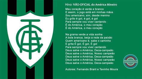 Atlético mineiro from brazil is not ranked in the football club world ranking of this week (01 mar 2021). Segundo Hino NÃO-OFICIAL do América Mineiro - YouTube