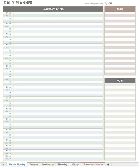 printable daily calendar templates smartsheet