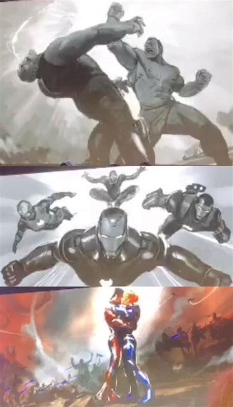 Hulk Vs Thanos Rematch In Avengers Endgame Concept Art Cosmic Book