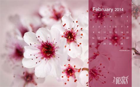 February Desktop Calendar 2014