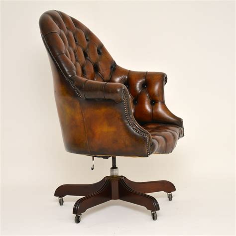 Antique Georgian Style Leather Swivel Desk Chair Marylebone Antiques