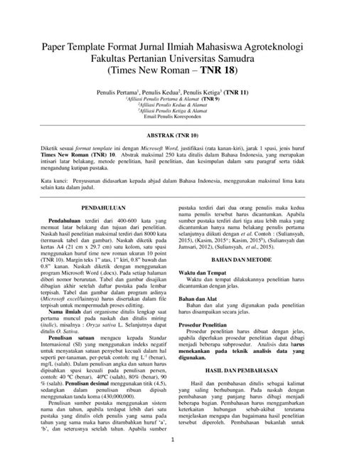 Macam Contoh Format Penulisan Jurnal Ilmiah Lengkap Contoh Format Riset