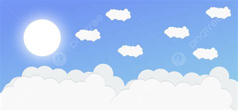 Background Latar Belakang Vektor Awan Dengan Langit Biru Awan Vektor