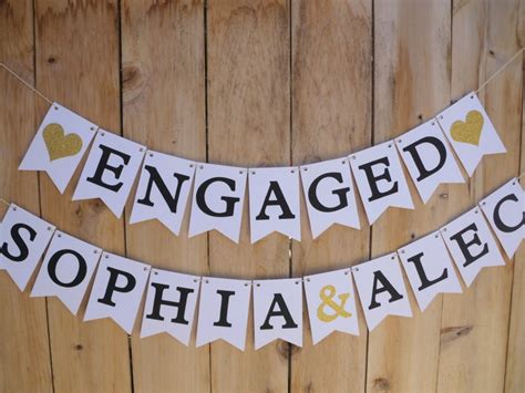 Engagement Banner Personalized Engagement Banner Engagement Etsy