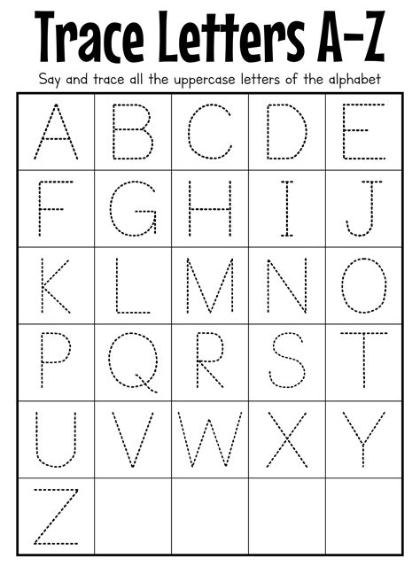 A To Z Alphabet Tracing Worksheets Printable Form Templates And Letter