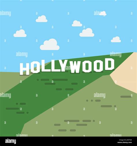 Hollywood Sign In Flat Style Vector Illustration Stock Vector Image