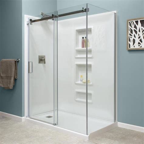 Style Selections White 5 Piece Alcove Shower Kit Common 32 In X 60 In
