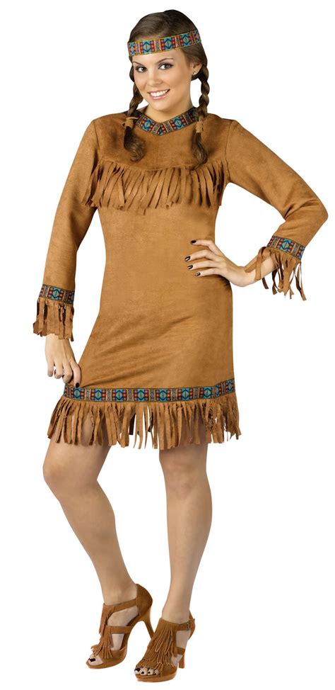 Sexy Native American Indian Pocahontas Adult Costume Dress Womens 10 14