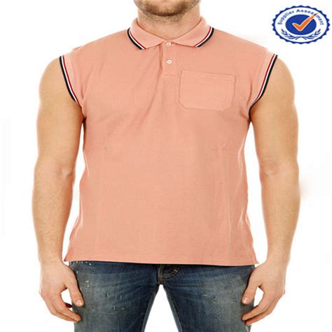 Mens Fashional Sleeveless 100 Cotton Pique Polo Shirts With Pocket