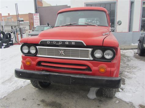 Red 1960 Dodge Power Giant Power Wagon Four Door 4 Speed With 318 Poly