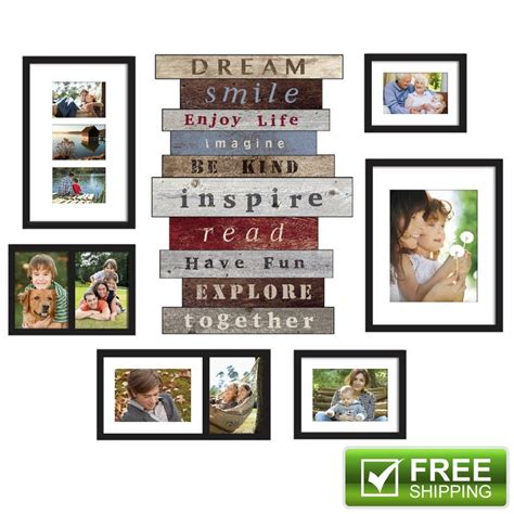 7 Piece Stacked Photo Picture Sentiment Box Frame Set