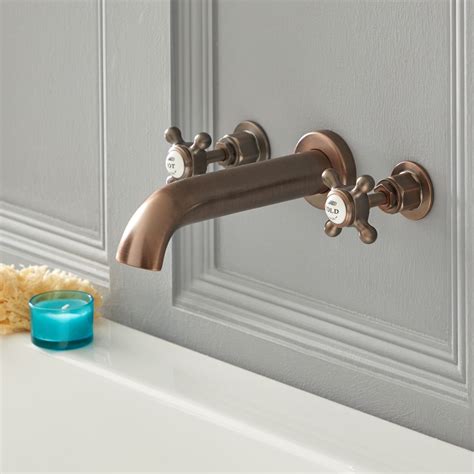 Milano Elizabeth Traditional Wall Mounted Tap Hole Crosshead Bath Filler Tap Oil Rubbed