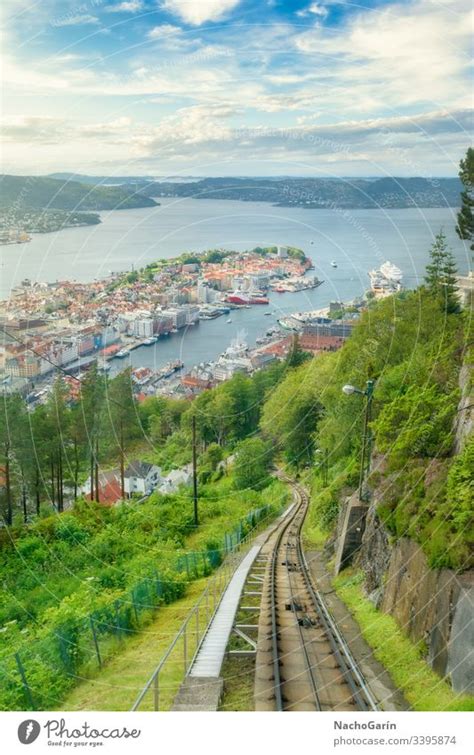 Amazing Views Of Bergen City From The Top Of Mount Fløyen In Norway