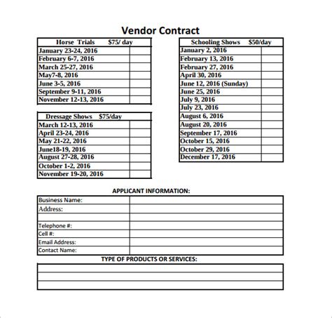 vendor contract templates  google docs ms word