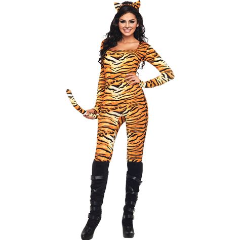 leg avenue women s wild tiger sexy catsuit costume