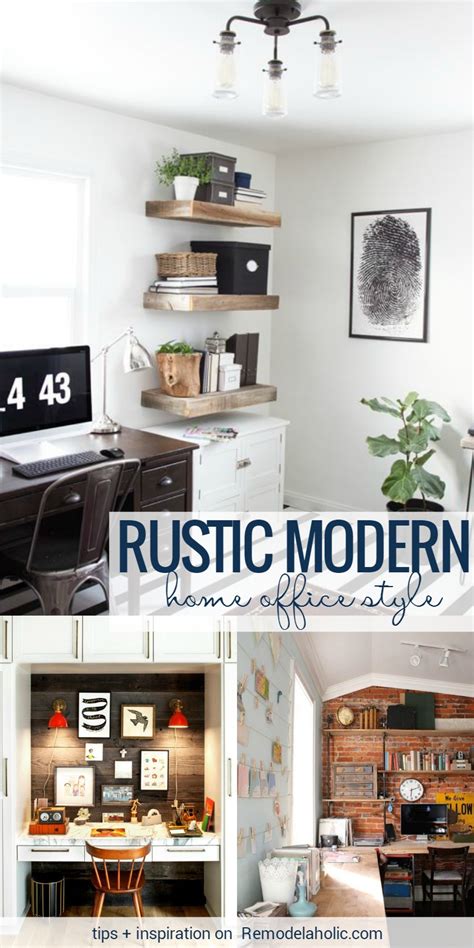 Remodelaholic Rustic Modern Home Office Design